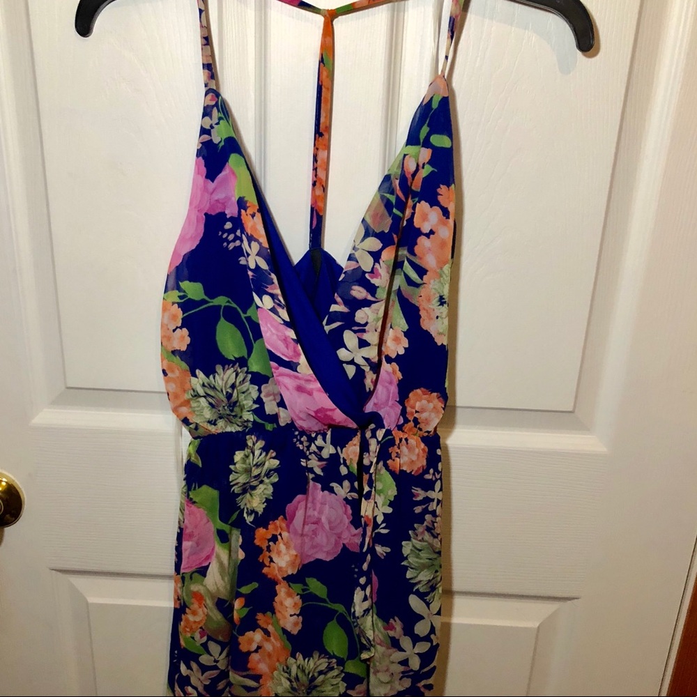Navy Floral Wrap Dress